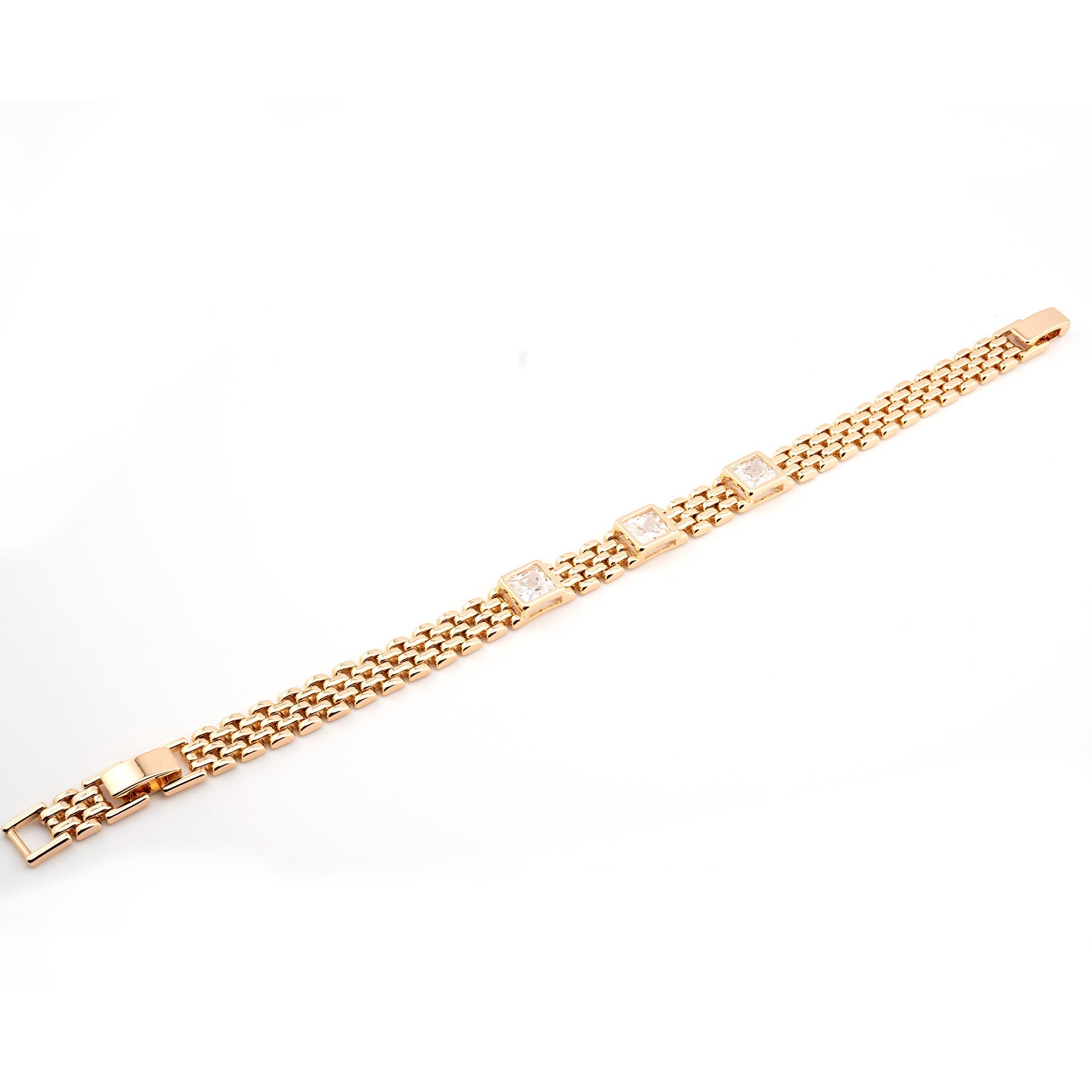 Esclava rose gold (oro rosa) con cristales