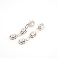 Aretes plateados con cristales
