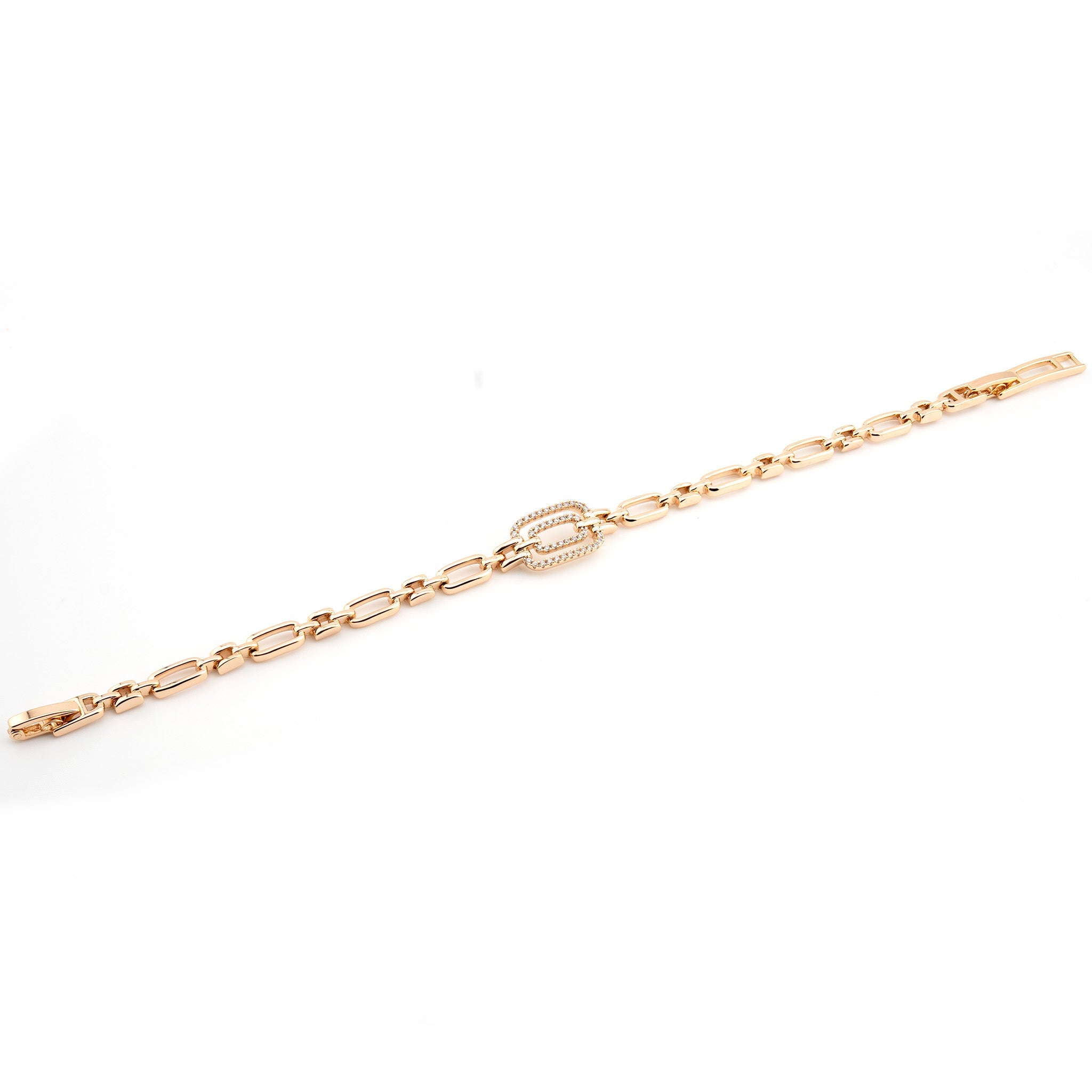 Esclava rose gold (oro rosa) con cristales